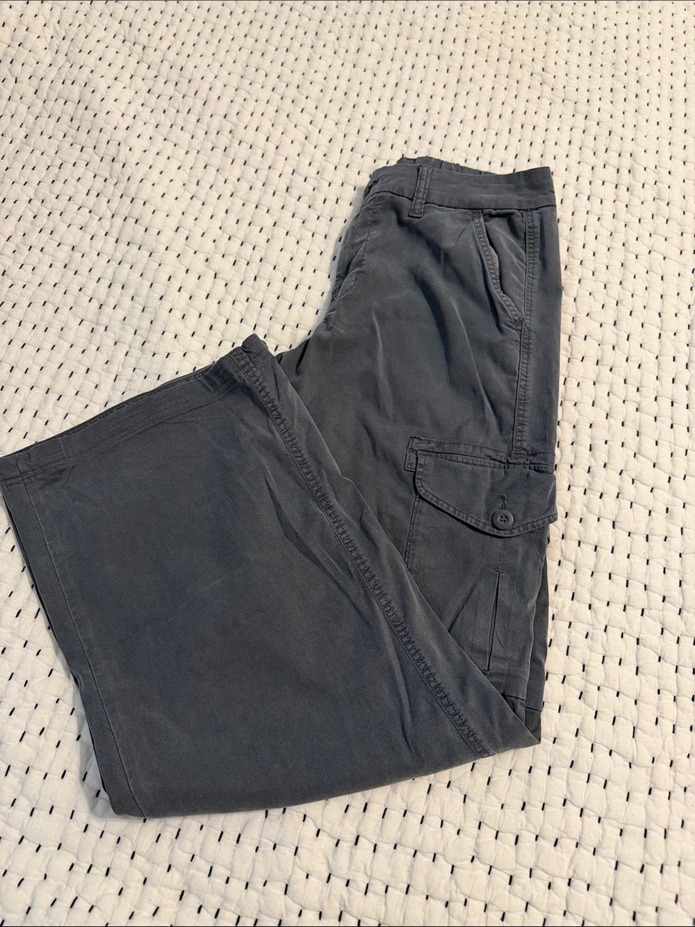 American Eagle Outfitters Wide Leg Cargo Pants in Charcoal